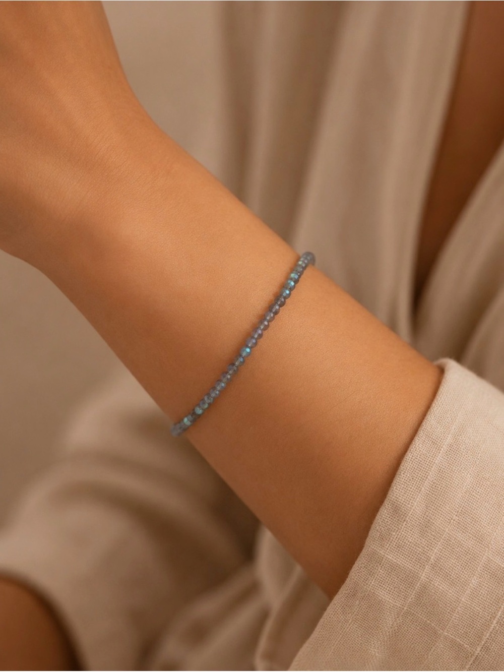 AAA Labradorite Micro Beaded Bracelet/Anklet - Made to Order